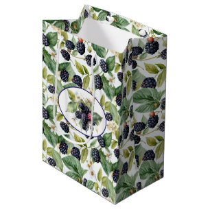 Cute Blackberries Watercolor Medium Gift Bag
