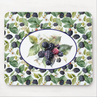 Cute Blackberries Watercolor Mouse Mat
