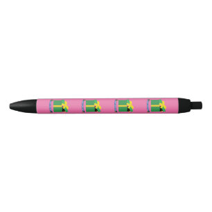 Cute Blackbird Peeking Out Of A Gift Box Black Ink Pen