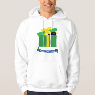 Cute Blackbird Peeking Out Of A Gift Box Hoodie