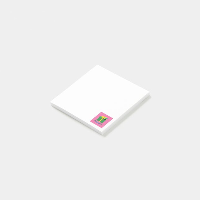 Cute Blackbird Peeking Out Of A Gift Box Post-it Notes (Angled)
