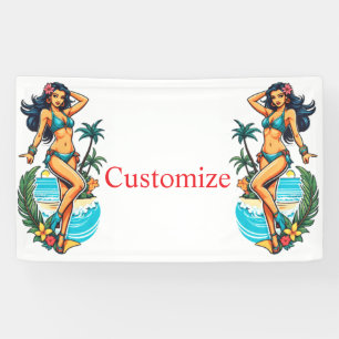 Cute Blackhaired Bikini Beach Girl Thunder_Cove Banner