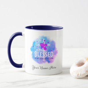 Cute Blessed Be The Name of the Lord Christian Mug
