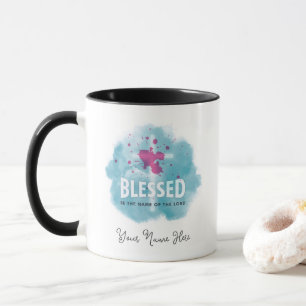 Cute Blessed Be The Name of the Lord Christian Mug