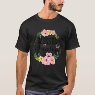 Cute Blessed Grandma With Floral Heart Mother's Da T-Shirt