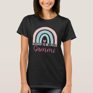 Cute Blessed To Be Called Gammi Boho Rainbow Mom G T-Shirt