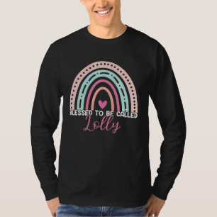 Cute Blessed To Be Called Lolly Rainbow Mom Grandm T-Shirt
