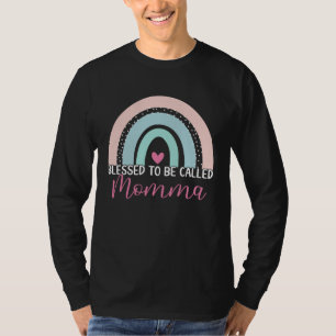 Cute Blessed To Be Called Momma Boho Rainbow Mom G T-Shirt