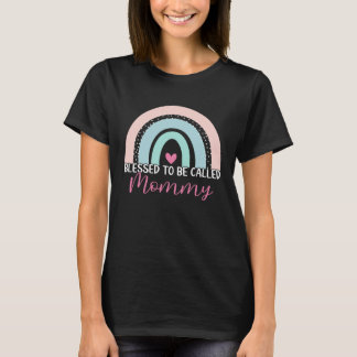 Cute Blessed To Be Called Mommy Boho Rainbow Mom G T-Shirt