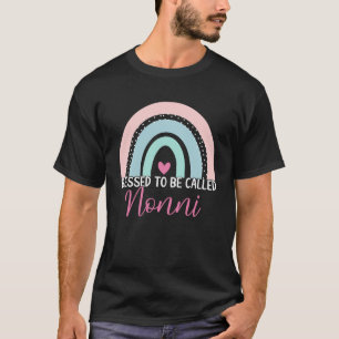 Cute Blessed To Be Called Nonni Boho Rainbow Mom G T-Shirt