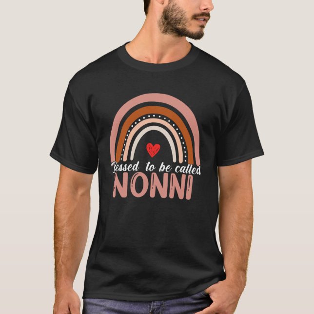 Cute Blessed To Be Called Nonni Rainbow Women Moth T-Shirt (Front)