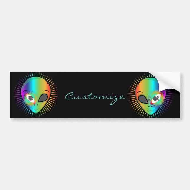 Cute Blinking Alien Head Thunder_Cove Bumper Sticker (Front)