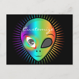 Cute Blinking Alien Head Thunder_Cove Postcard