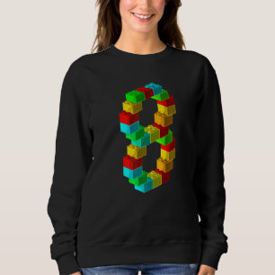 Cute Block Building 8th Birthday  8 Years Old Boys Sweatshirt
