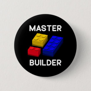 Cute Block Building Kids Toys Brick Builders 6 Cm Round Badge