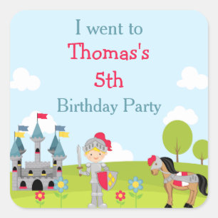 Cute Blonde Knight 'I went to' Square Sticker