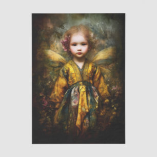 Cute Blonde Magical Child Fairy EG6L Decoupage Tissue Paper