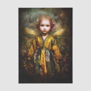 Cute Blonde Magical Child Fairy EG6R Decoupage Tissue Paper