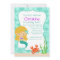 Cute Blonde Mermaid Birthday Invitation