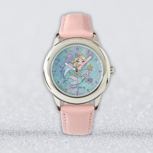Cute Blonde Mermaid Personalised Girl Watch
