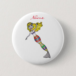Cute Blonde Mermaid Thunder_Cove 6 Cm Round Badge