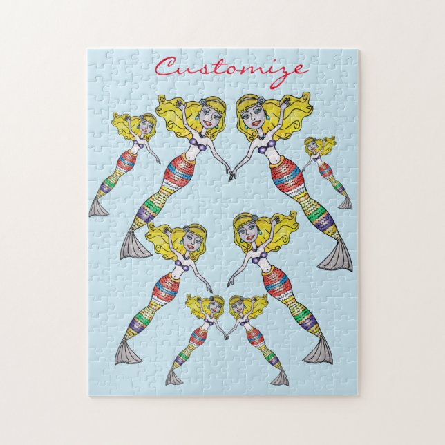 Cute Blonde Mermaid Thunder_Cove Jigsaw Puzzle (Vertical)