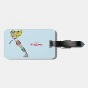 Cute Blonde Mermaid Thunder_Cove Luggage Tag