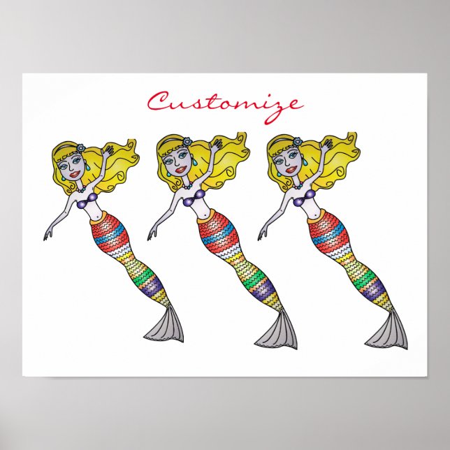Cute Blonde Mermaid Thunder_Cove Poster (Front)