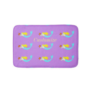 Cute Blonde Mermaid with Star Thunder_Cove Bath Mat