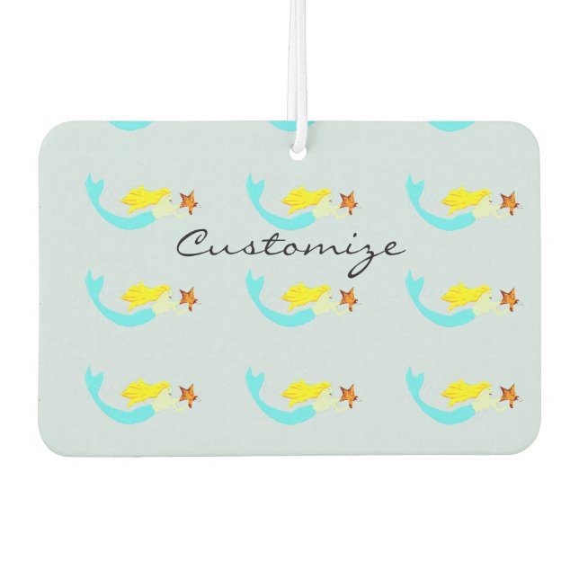 Cute Blonde Mermaid with Star Thunder_Cove Car Air Freshener (Front)
