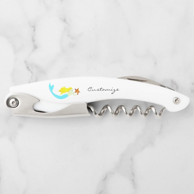Cute Blonde Mermaid with Star Thunder_Cove Corkscrew (Front)