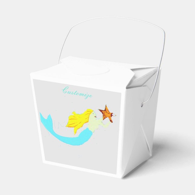 Cute Blonde Mermaids with Star Thunder_Cove Favour Box (Front Side)