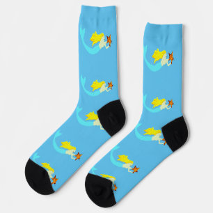 Cute Blonde Mermaids with Star Thunder_Cove Socks