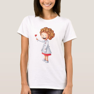 Cute Blonde Nurse Illustrated T-Shirt