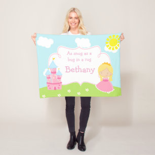 Cute Blonde Our Little Princess Fleece Blanket