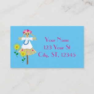 Cute Blonde Pigtails Business Card