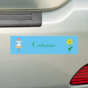 Cute Blonde Pigtails Scarecrow Bumper Sticker