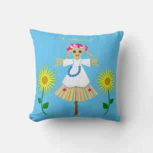 Cute Blonde Pigtails Scarecrow Cushion