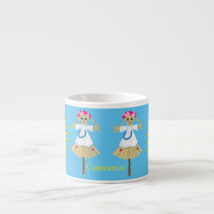 Cute Blonde Pigtails Scarecrow Espresso Cup