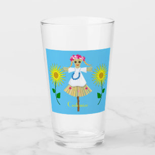 Cute Blonde Pigtails Scarecrow Glass