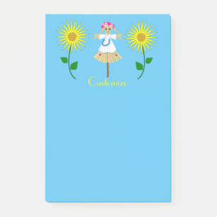 Cute Blonde Pigtails Scarecrow Thunder_Cove Post-it Notes
