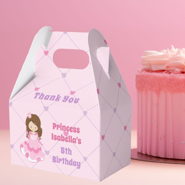 Cute Blonde Princess Girl Pink Kids Birthday Party Favour Box (Creator Uploaded)