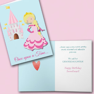 Cute Blonde Princess Granddaughter Birthday Card