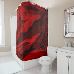 Cute Blood Red Marble Bathroom Shower Curtain