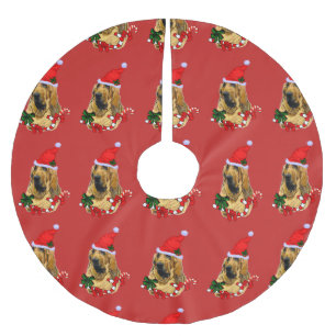 Cute Bloodhound Christmas Merry Brushed Polyester Tree Skirt