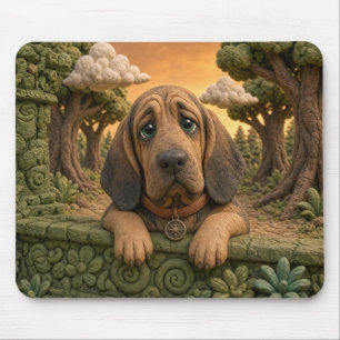 Cute Bloodhound Puppy, Baby Dog Mouse Mat