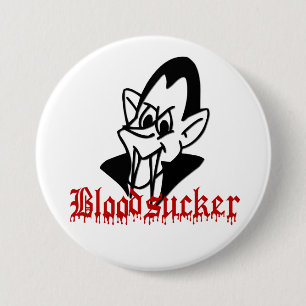 Cute Bloodsucker Vampire Cartoon Halloween Button