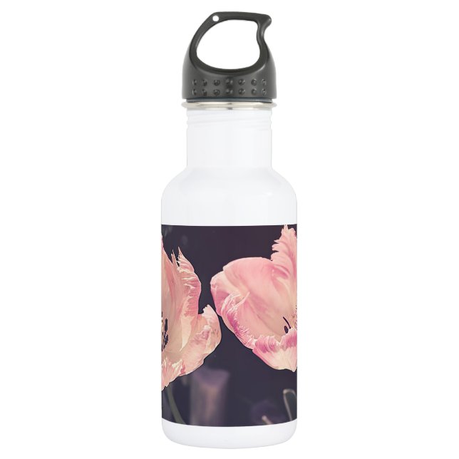 Cute Blooming Tulips -Personalised 532 Ml Water Bottle (Front)