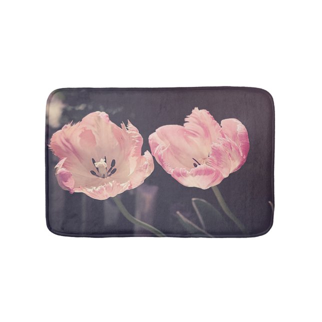 Cute Blooming Tulips -Personalised Bath Mat (Front)