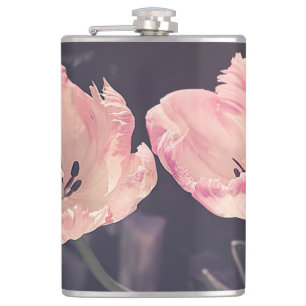 Cute Blooming Tulips -Personalised Hip Flask